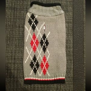 Asymmetrical Argyle Knit Sweater For Cats Or Dogs